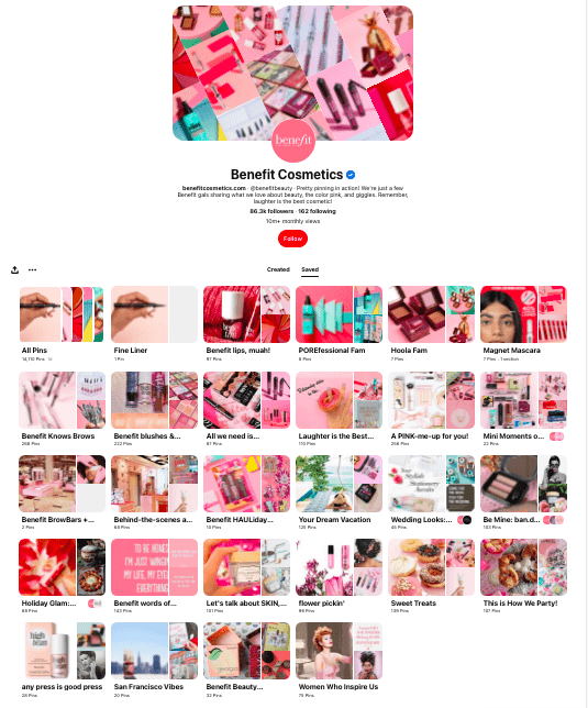 Benefit Cosmetics does a great job of mixing up their content and staying within their lane.
