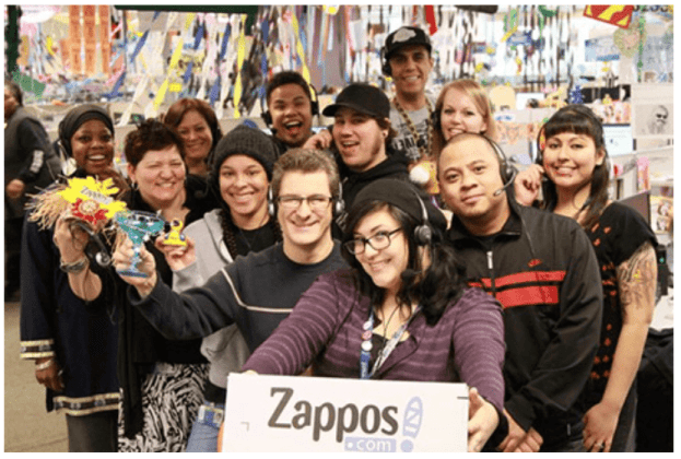 A team photo of Zappos employees