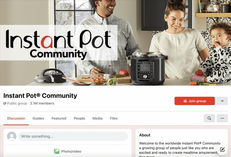 Instant Pot Community's page on Facebook Groups