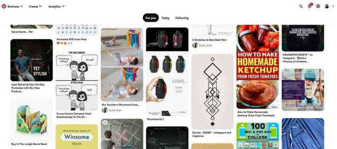 Pinterest Pins home feed